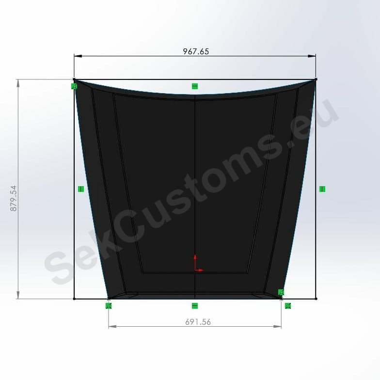 Mercedes Benz G Hood Scoop Dimesnions