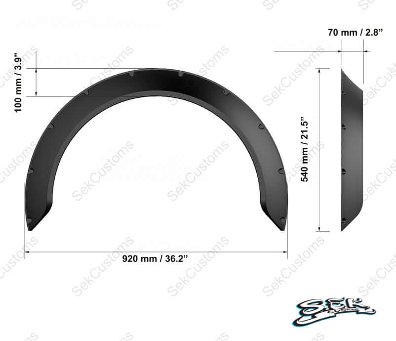 Universal Fender Flares 70mm / 2.8"