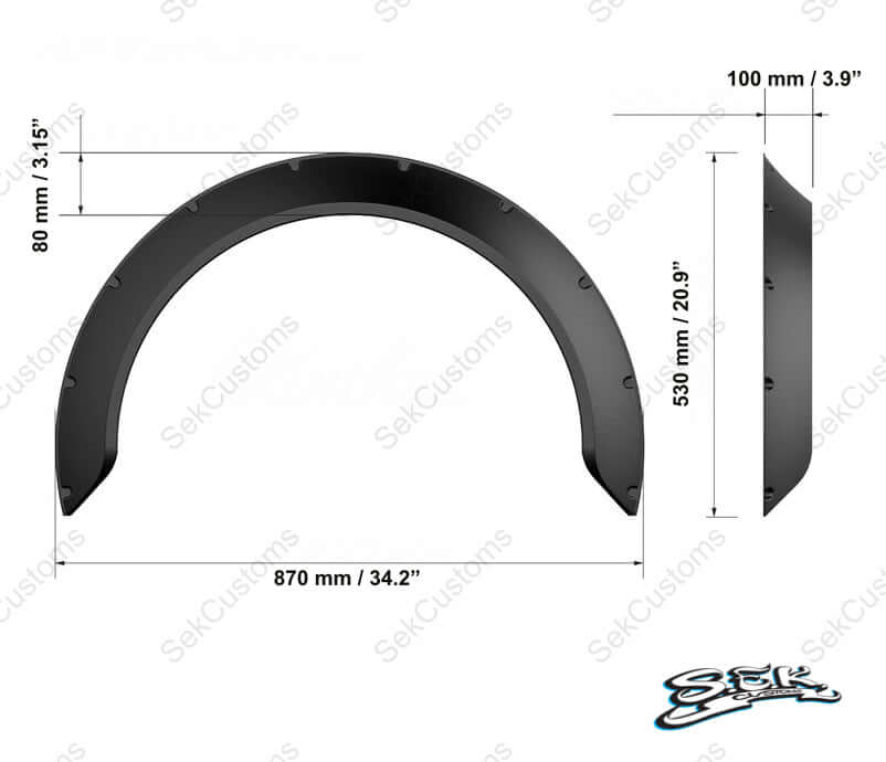 Universal Fender Flares 100mm / 3.9"