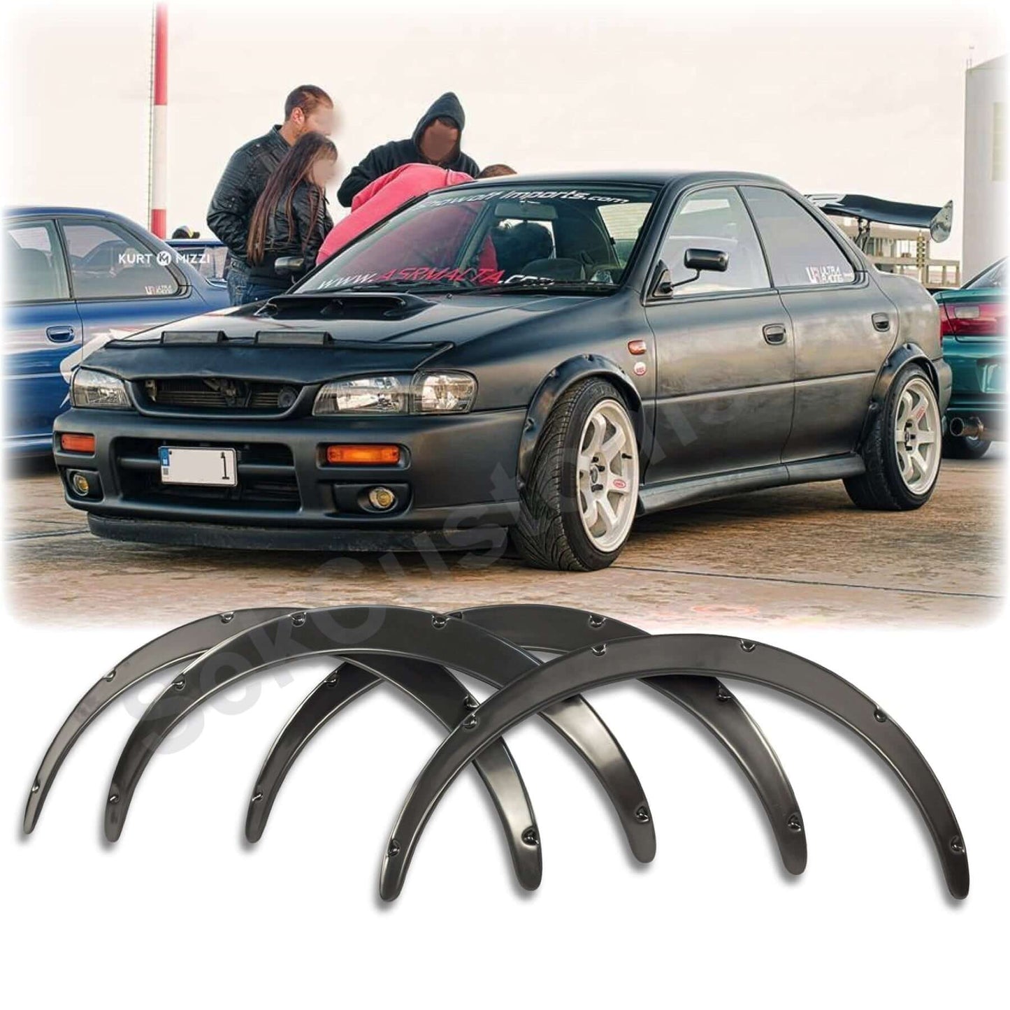 Subaru Impreza GC8 Wide Body Fender Flares 4-doors.