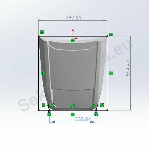Jeep Grand Cherokee WJ Hood Scoop dimensions