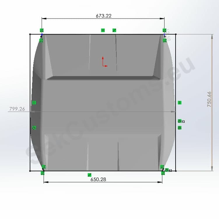 Nissan Patrol Y60 Hood Scoop Dimensions