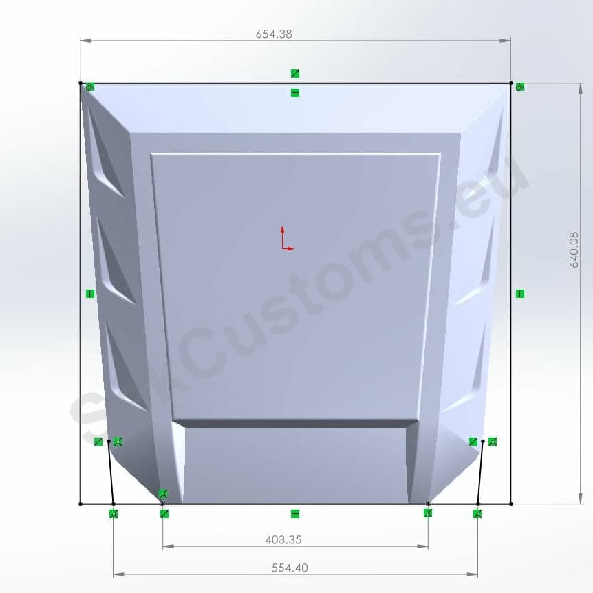 Suzuki Samurai Hood Scoop dimensions
